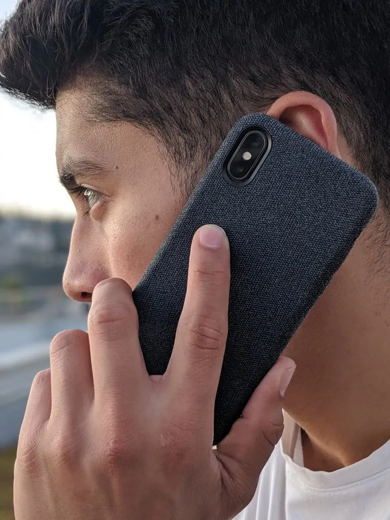 Etui Elegant Cloth Case - iPhone X / XS - Granatowy