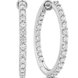 Fashionable 5ct Natural Earth Mined Diamond Gold Hoops
