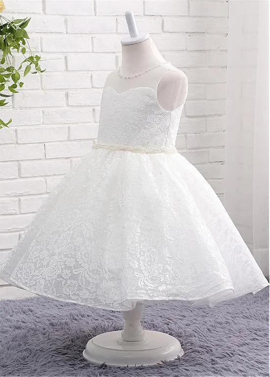 Fashionable Lace Flower Girl Dresses With Beadings