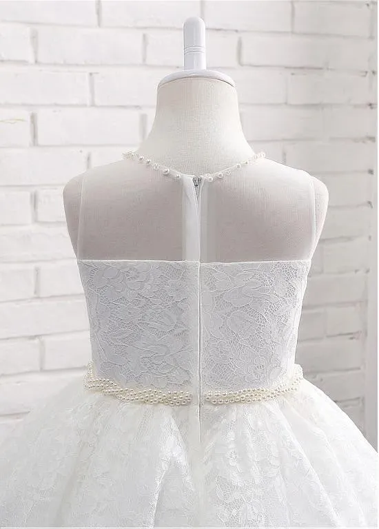 Fashionable Lace Flower Girl Dresses With Beadings