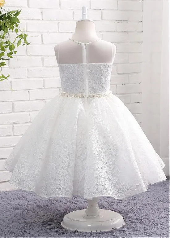 Fashionable Lace Flower Girl Dresses With Beadings