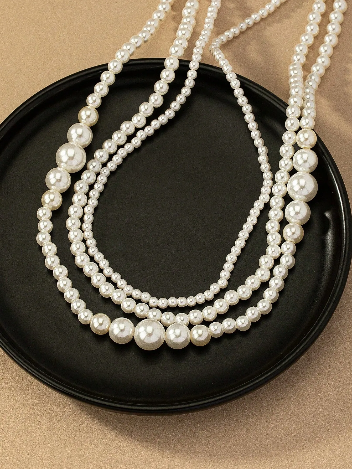 Fashionable Simple Style Faux Pearl Beaded Necklace