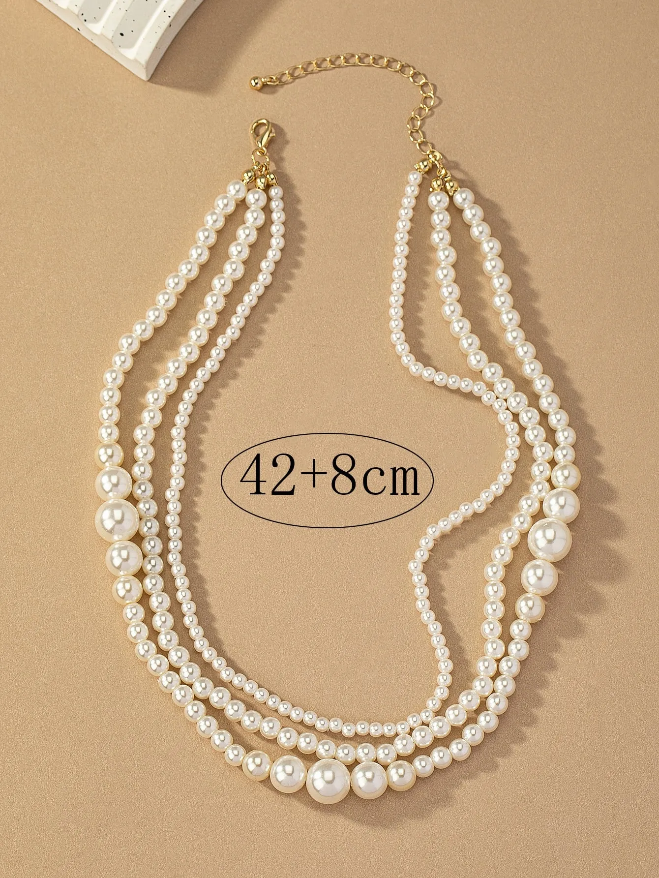 Fashionable Simple Style Faux Pearl Beaded Necklace