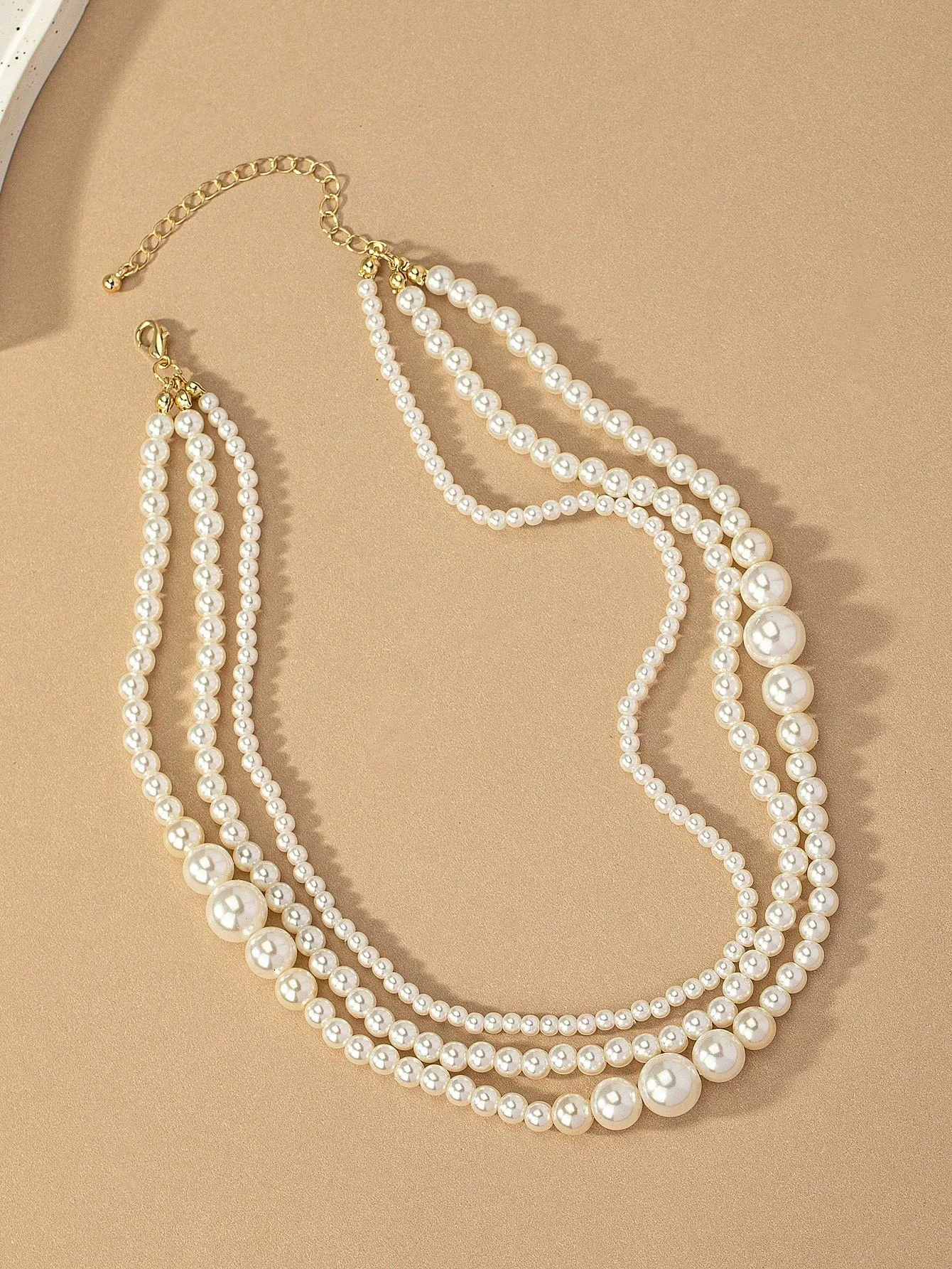 Fashionable Simple Style Faux Pearl Beaded Necklace