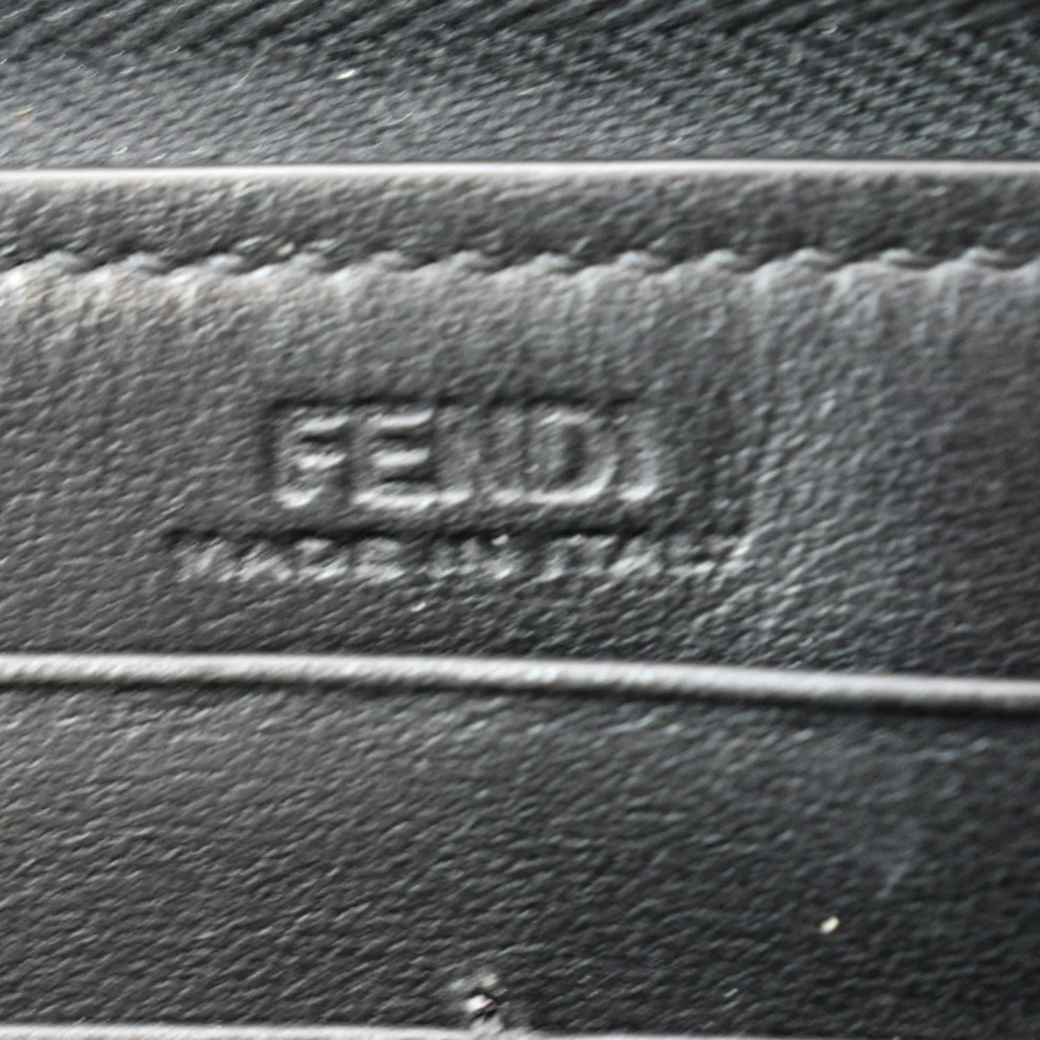 FENDI Century Hypnoteyes Continental Vitello Leather Zip Around Wallet Black