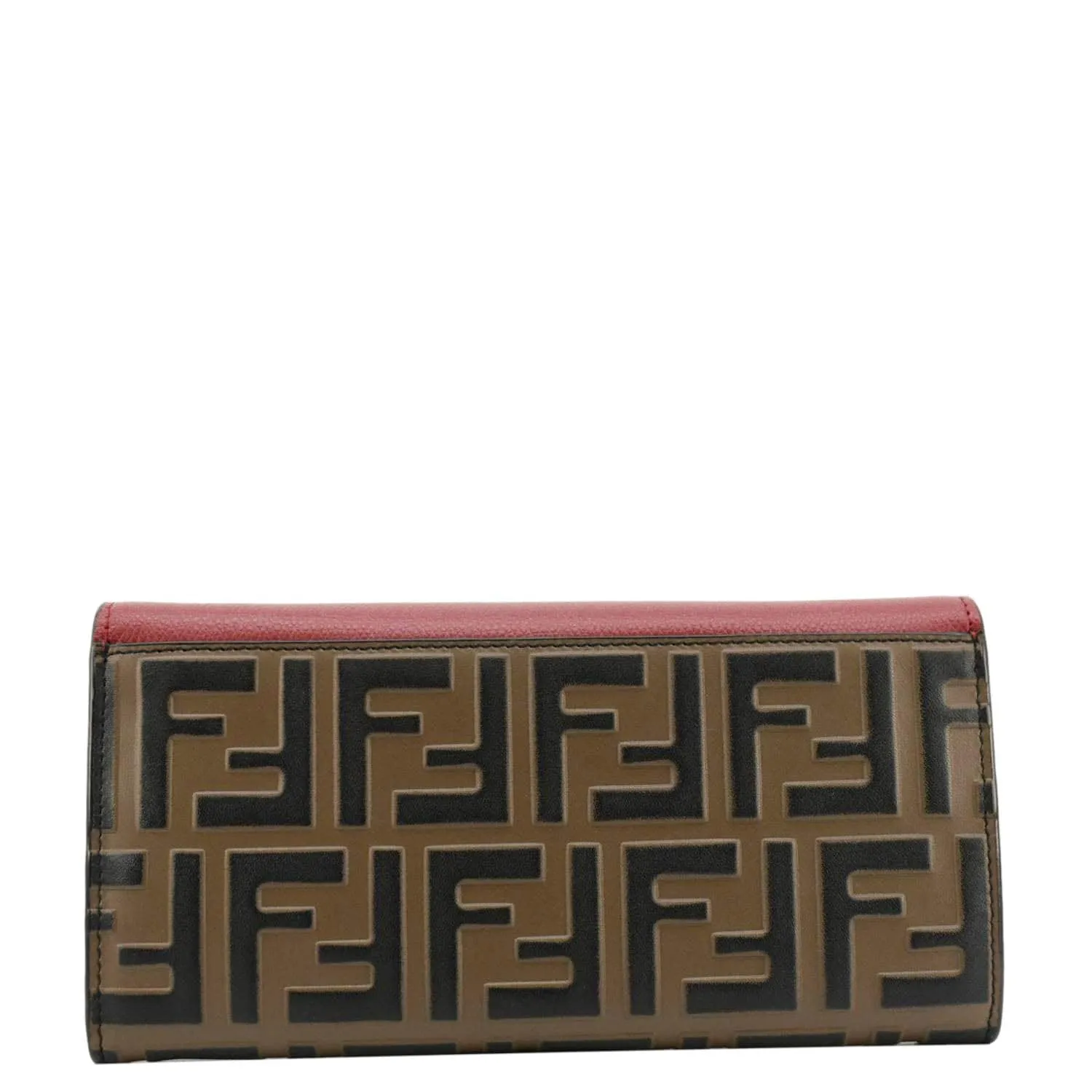 Fendi Vitello Cruise F Is Fendi Leather Continental Chain Wallet Red