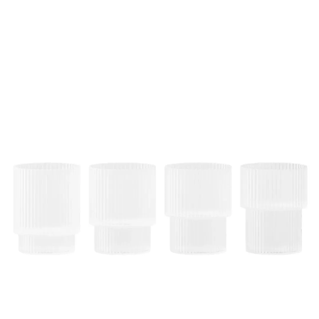 Ferm Living Ripple Glasses - Frosted, Set of 4