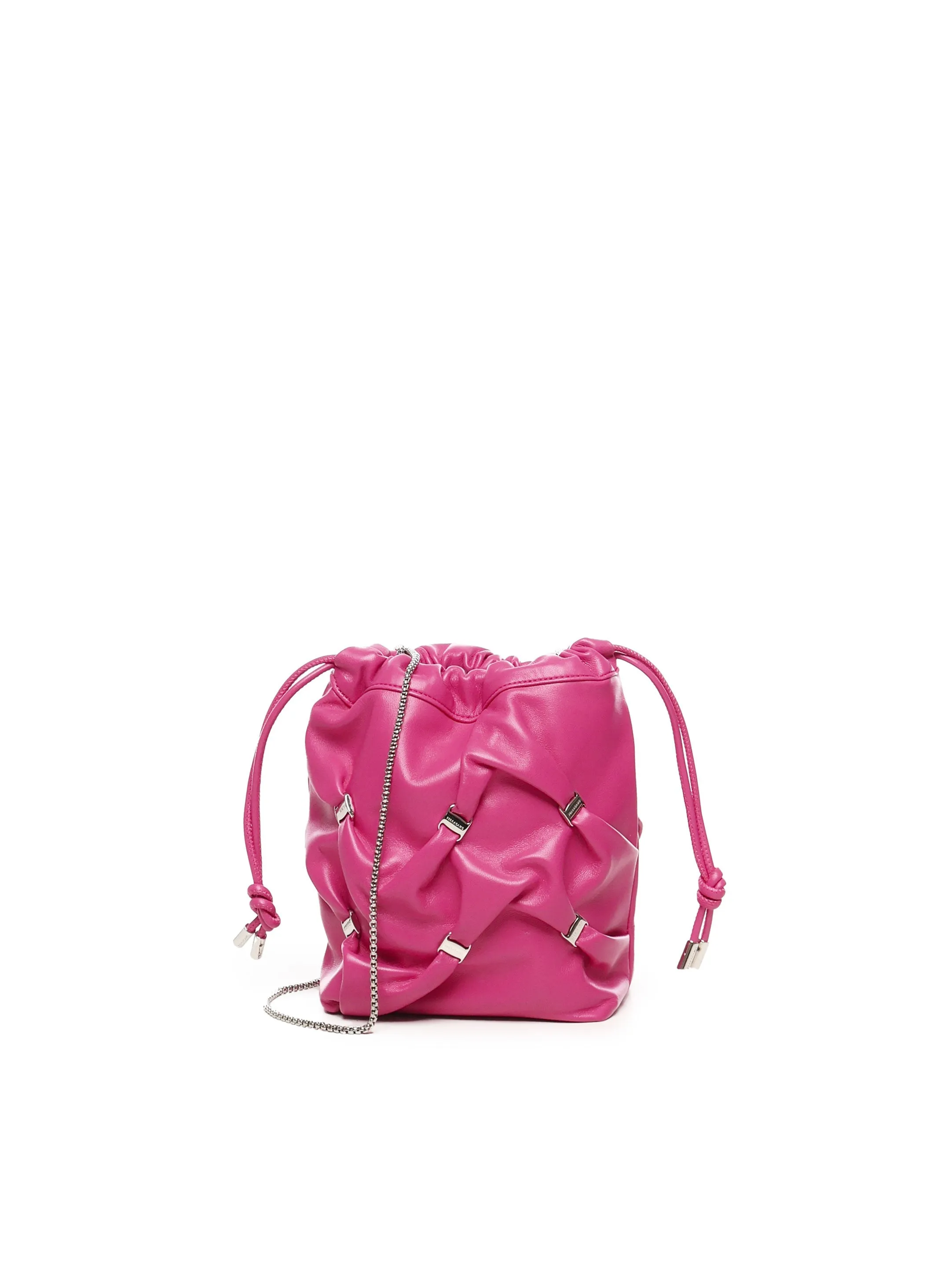 Ferragamo mini hink rosa lammskinnväska med vara bow