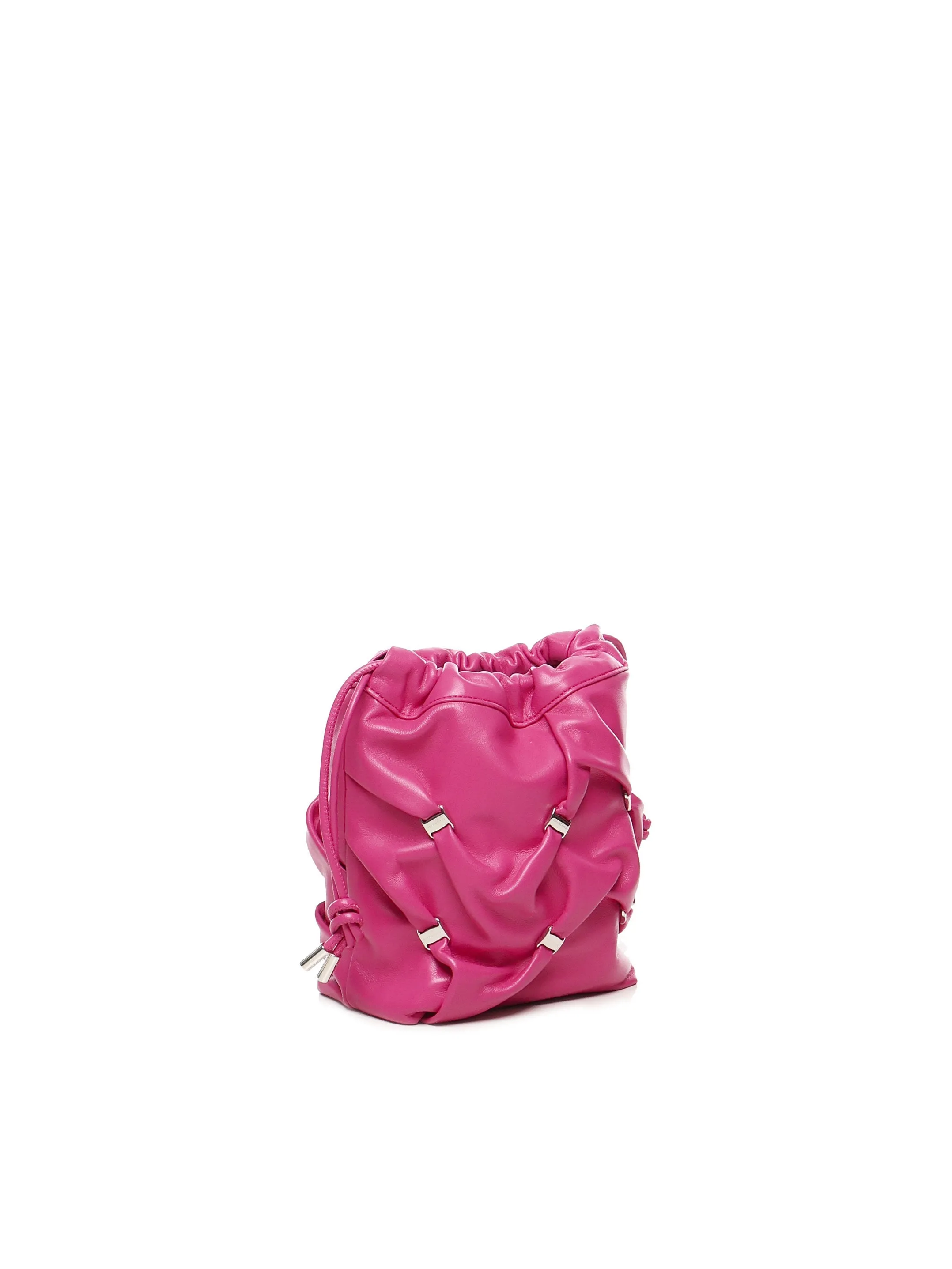 Ferragamo mini hink rosa lammskinnväska med vara bow