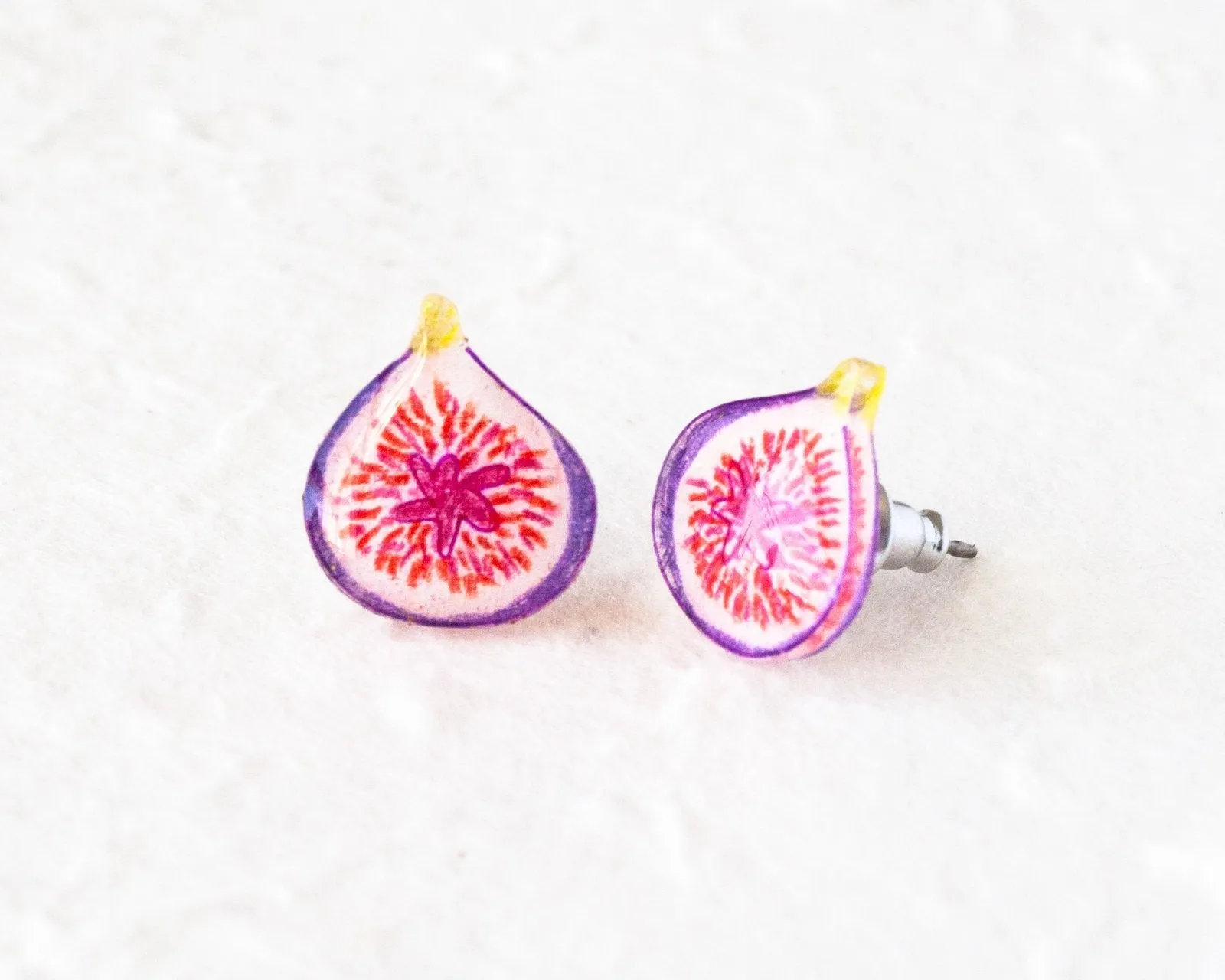 Fig Fruit Stud Earrings