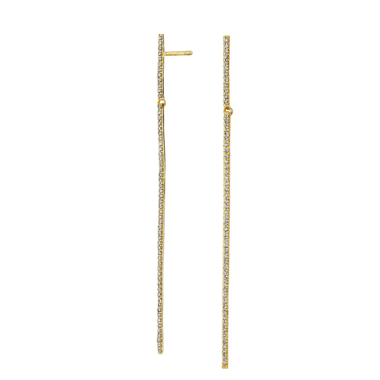 Fine Line Diamond Drop Earrings