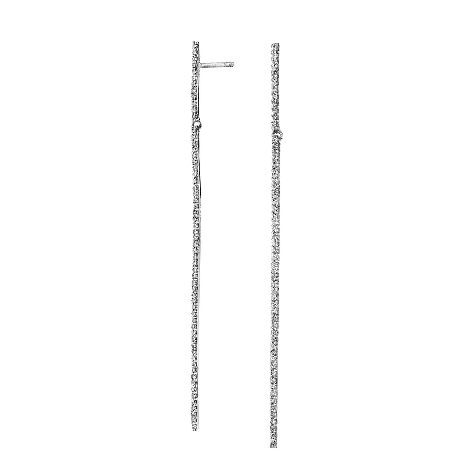 Fine Line Diamond Drop Earrings