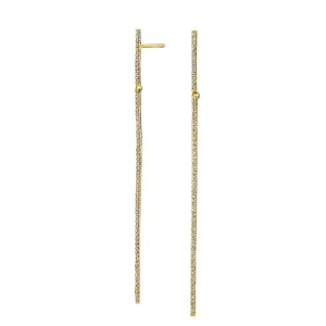 Fine Line Diamond Drop Earrings
