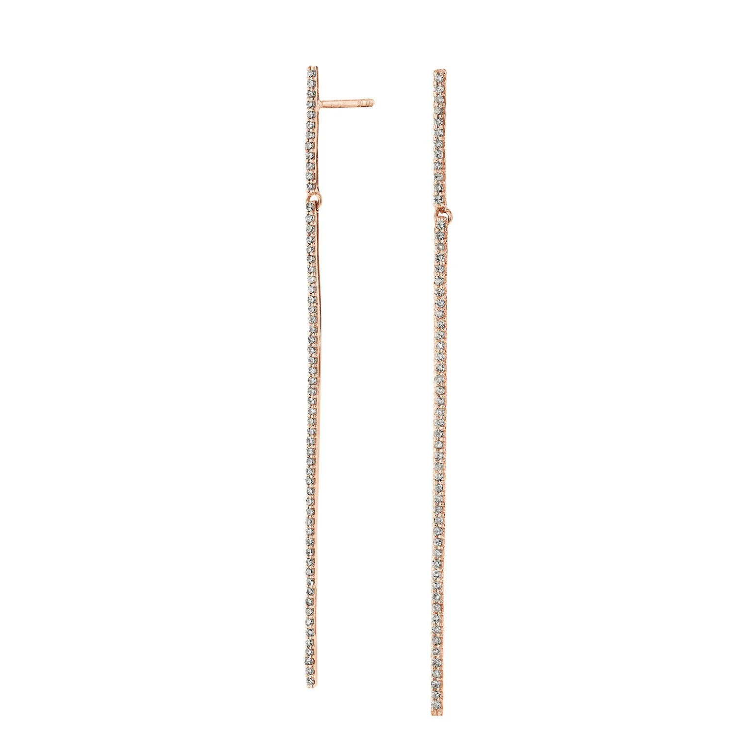 Fine Line Diamond Drop Earrings
