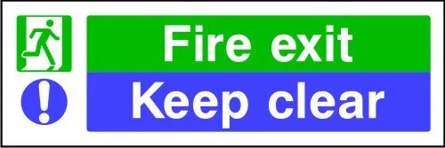 Fire Exit Keep Clear Sign