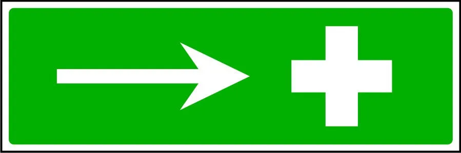 First Aid to the right safety sign