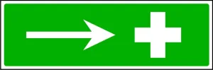 First Aid to the right safety sign