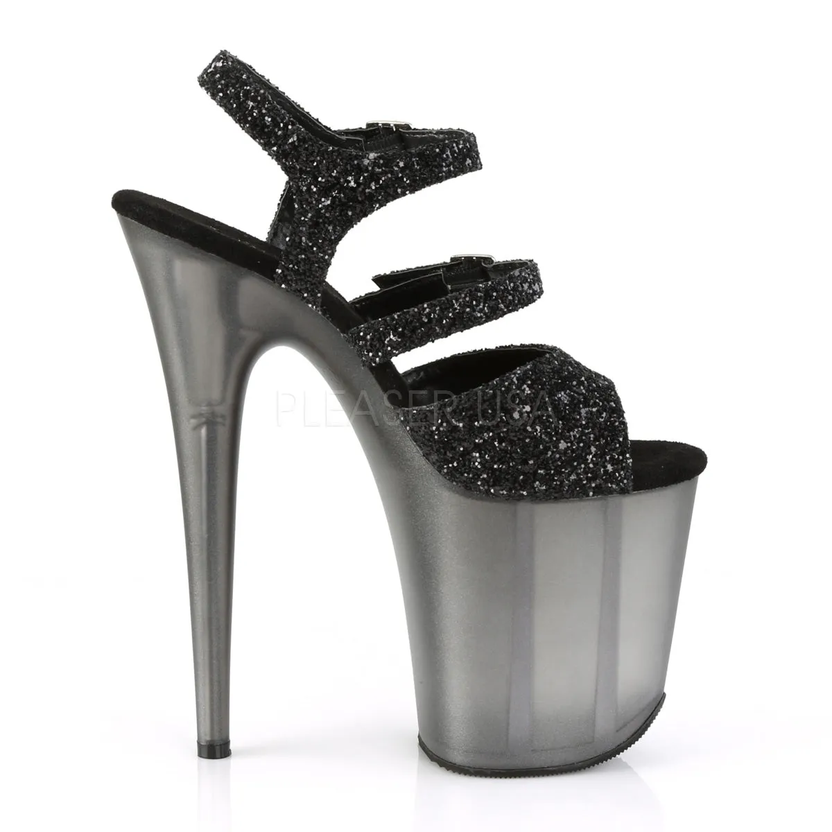 FLAMINGO-874  Black Glitter/Frosted Black