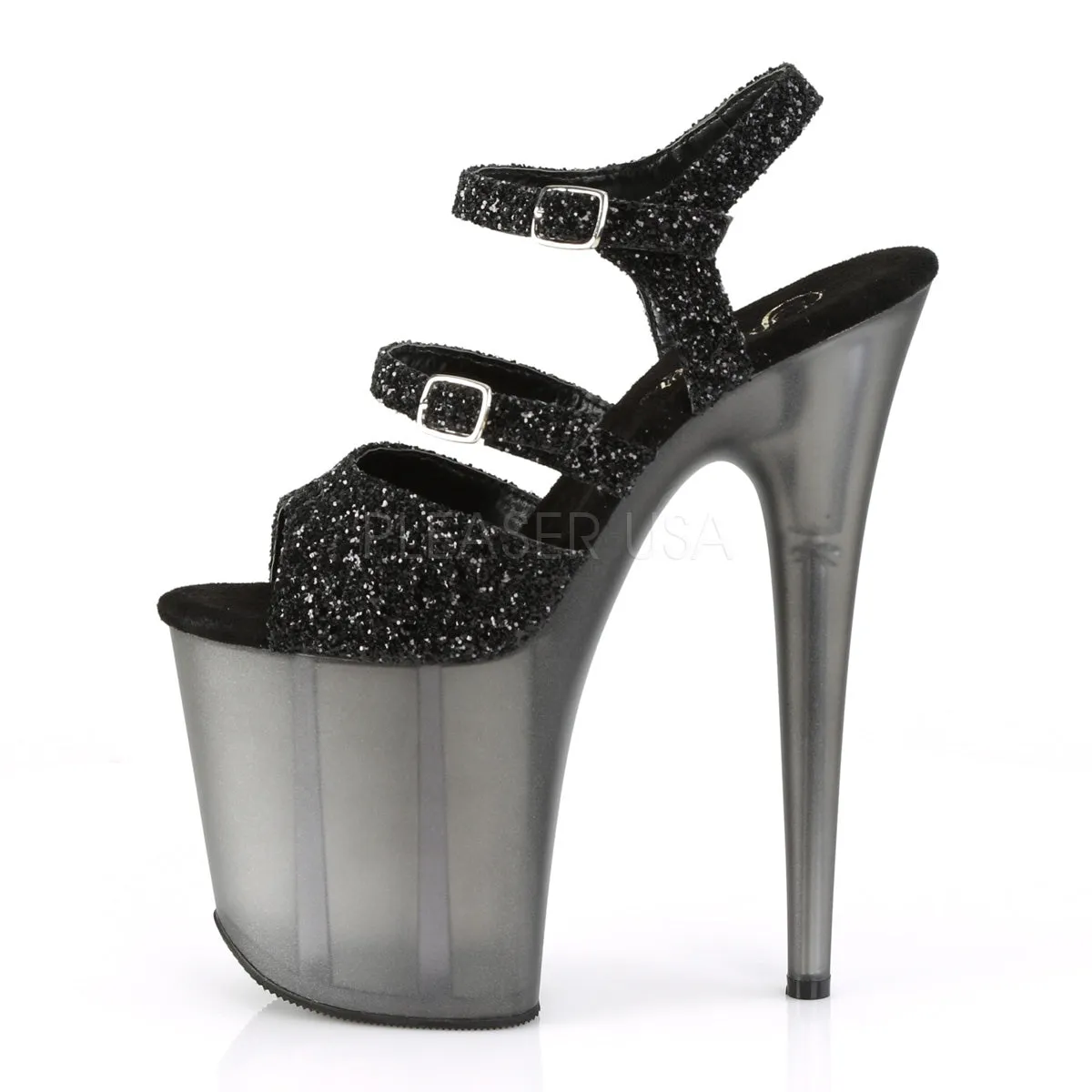 FLAMINGO-874  Black Glitter/Frosted Black