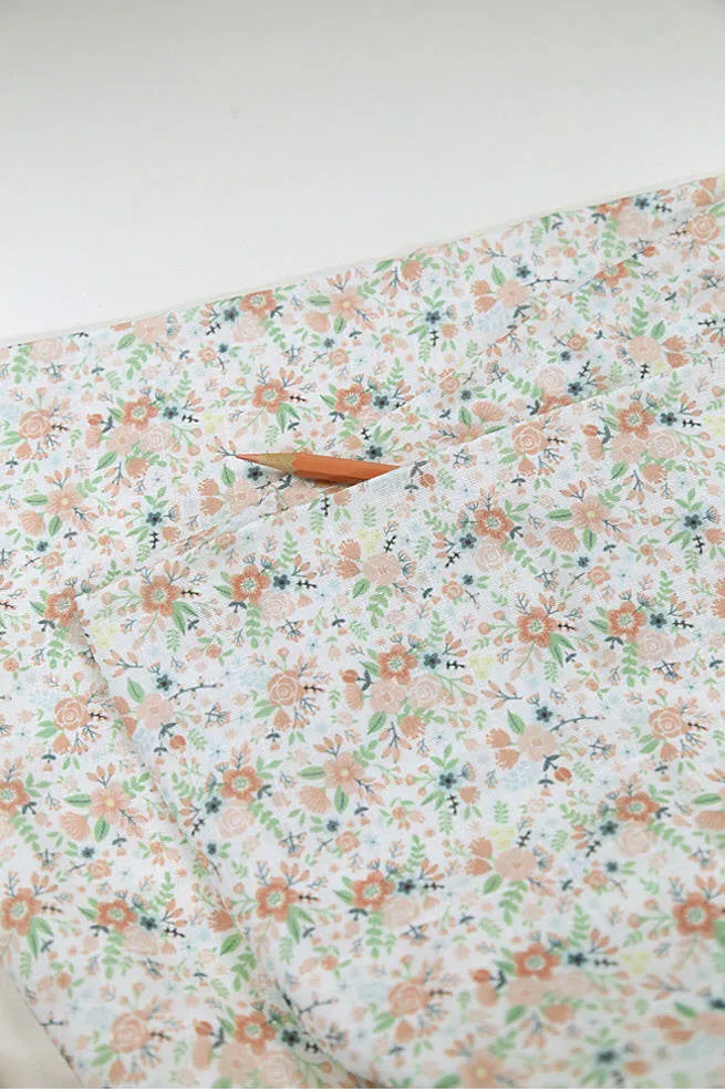 Flowers Cotton Double Gauze Fabric - 59 Inches Wide - By the Yard 92522 / 87864