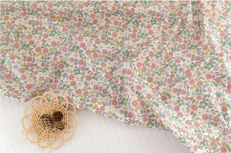 Flowers Cotton Fabric, Floral Fabric, Quality Korean Fabric - Fabric By the Yard /53993