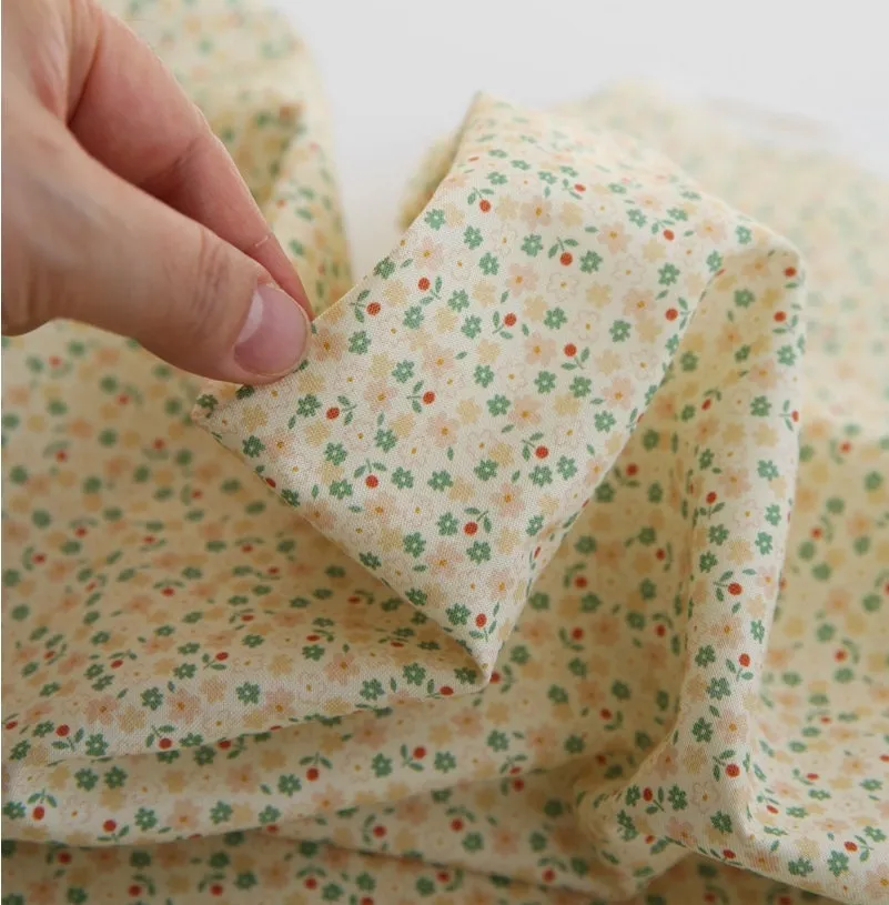 Flowers Cotton Fabric, Floral Fabric, Small Flowers Cotton Fabric, Quality Korean Fabric - Fabric By the Yard /54897