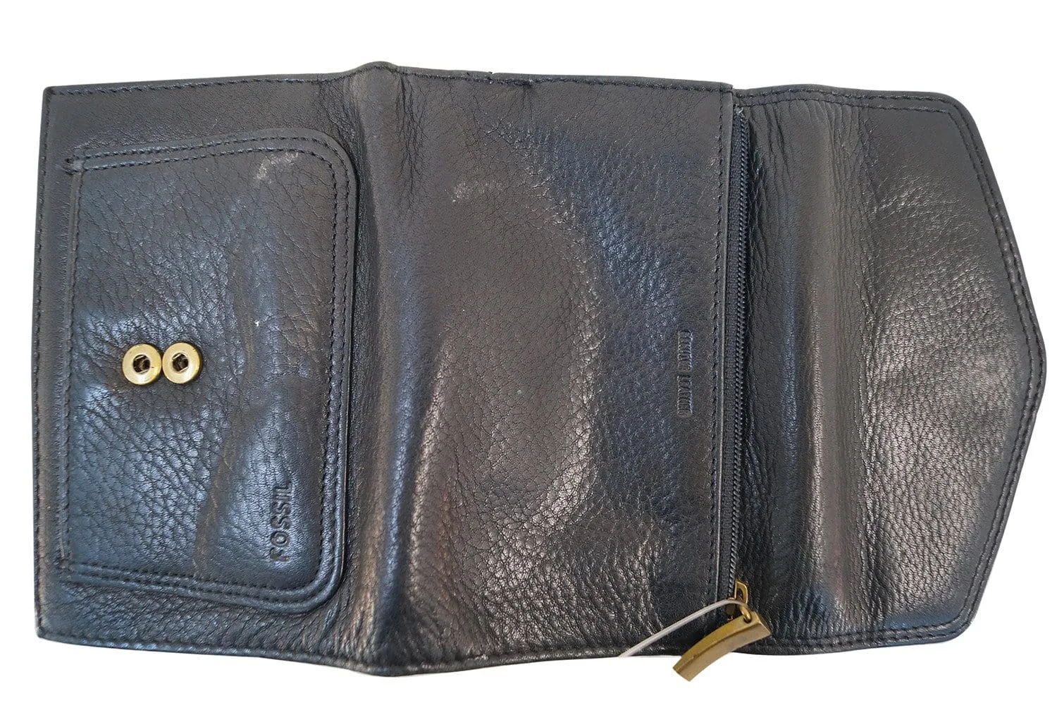 FOSSIL Trifold Black Leather Wallet - Final Call