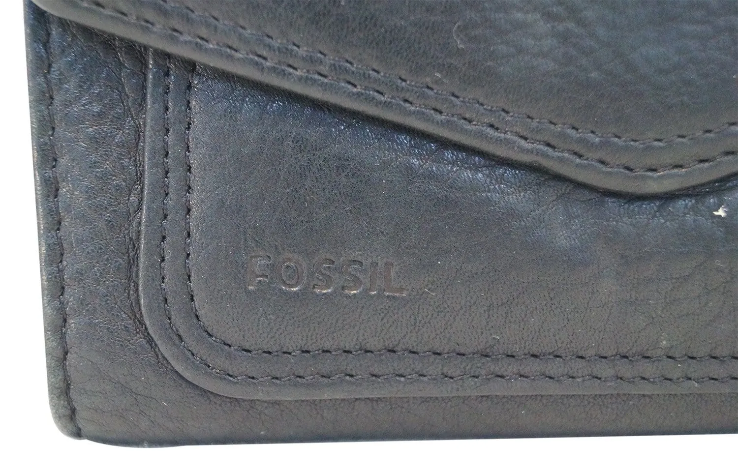 FOSSIL Trifold Black Leather Wallet - Final Call