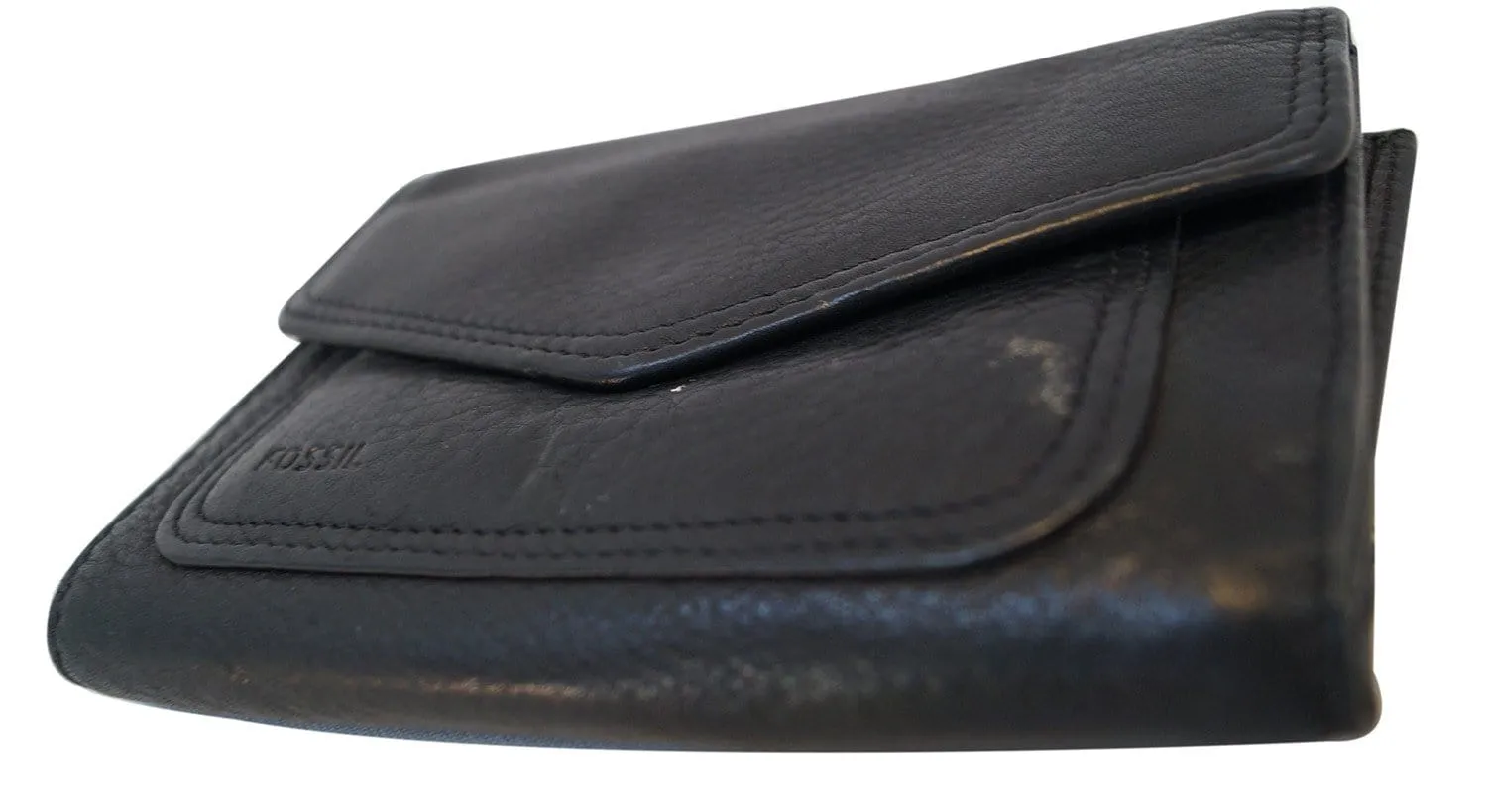FOSSIL Trifold Black Leather Wallet - Final Call