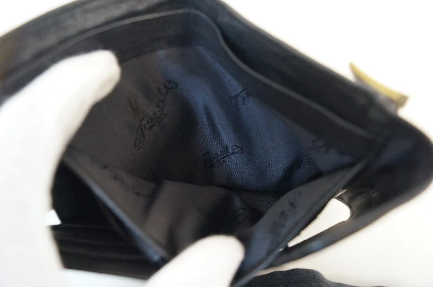 FOSSIL Trifold Black Leather Wallet - Final Call