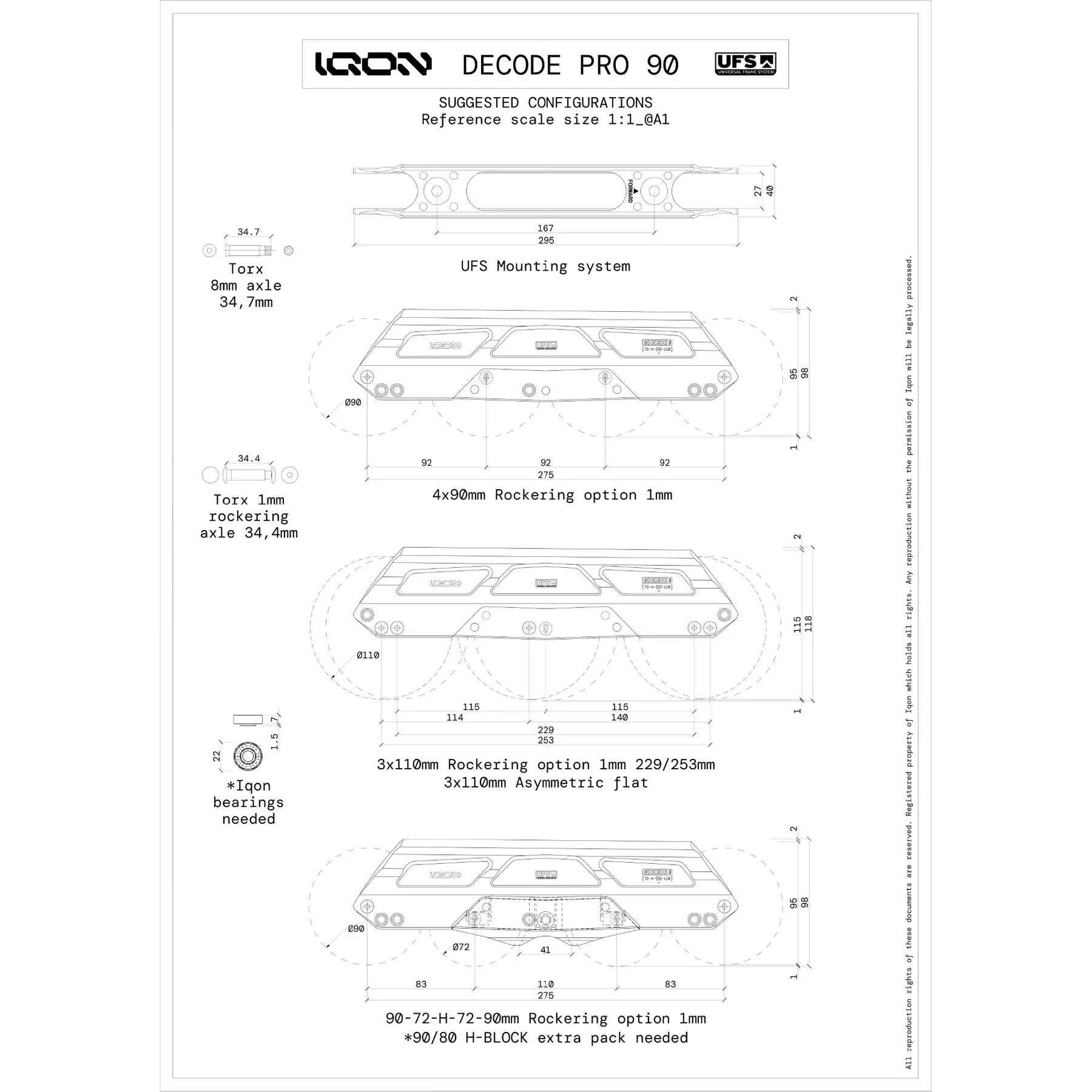 Frames et Bearings Iqon AG Decode Pro 90 Dark Combo