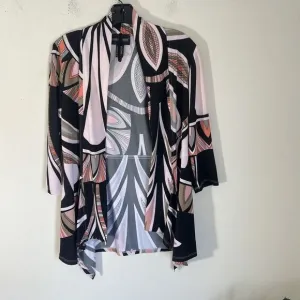 Frank Lyman Cardigan Jacket Open Front Art to Wear 3/4 Sleeves Artsy US 6 New