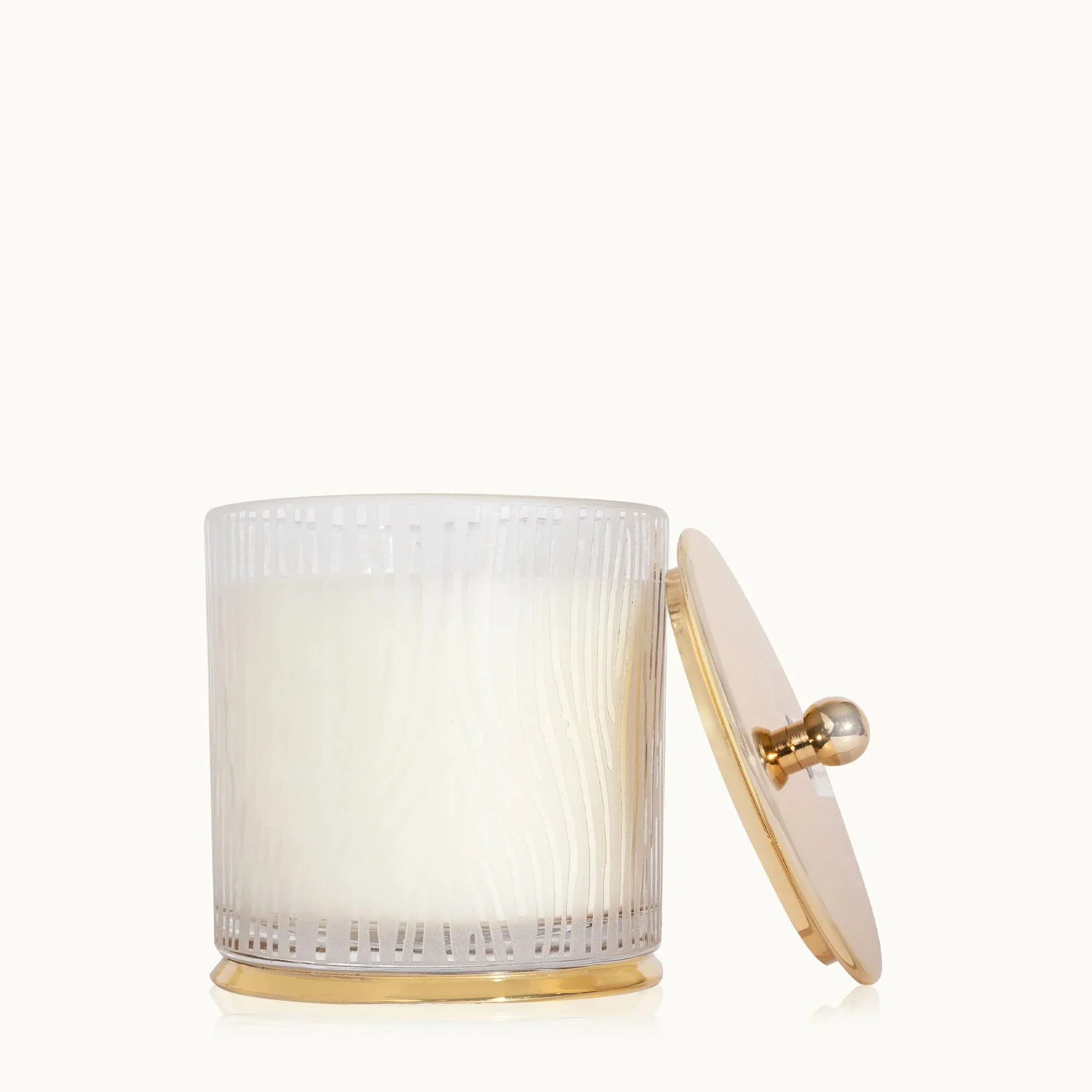 Frasier Fir Gilded Large Poured Candle, Frosted Wood Grain
