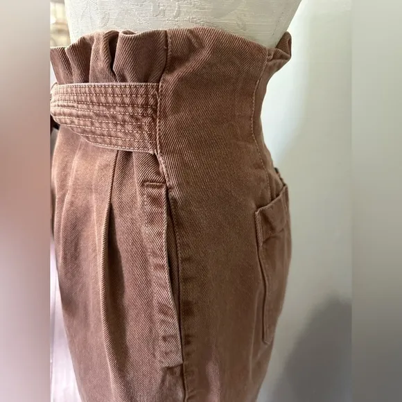 Free People Savannah Belted Distressed Midi Skirt Size 27