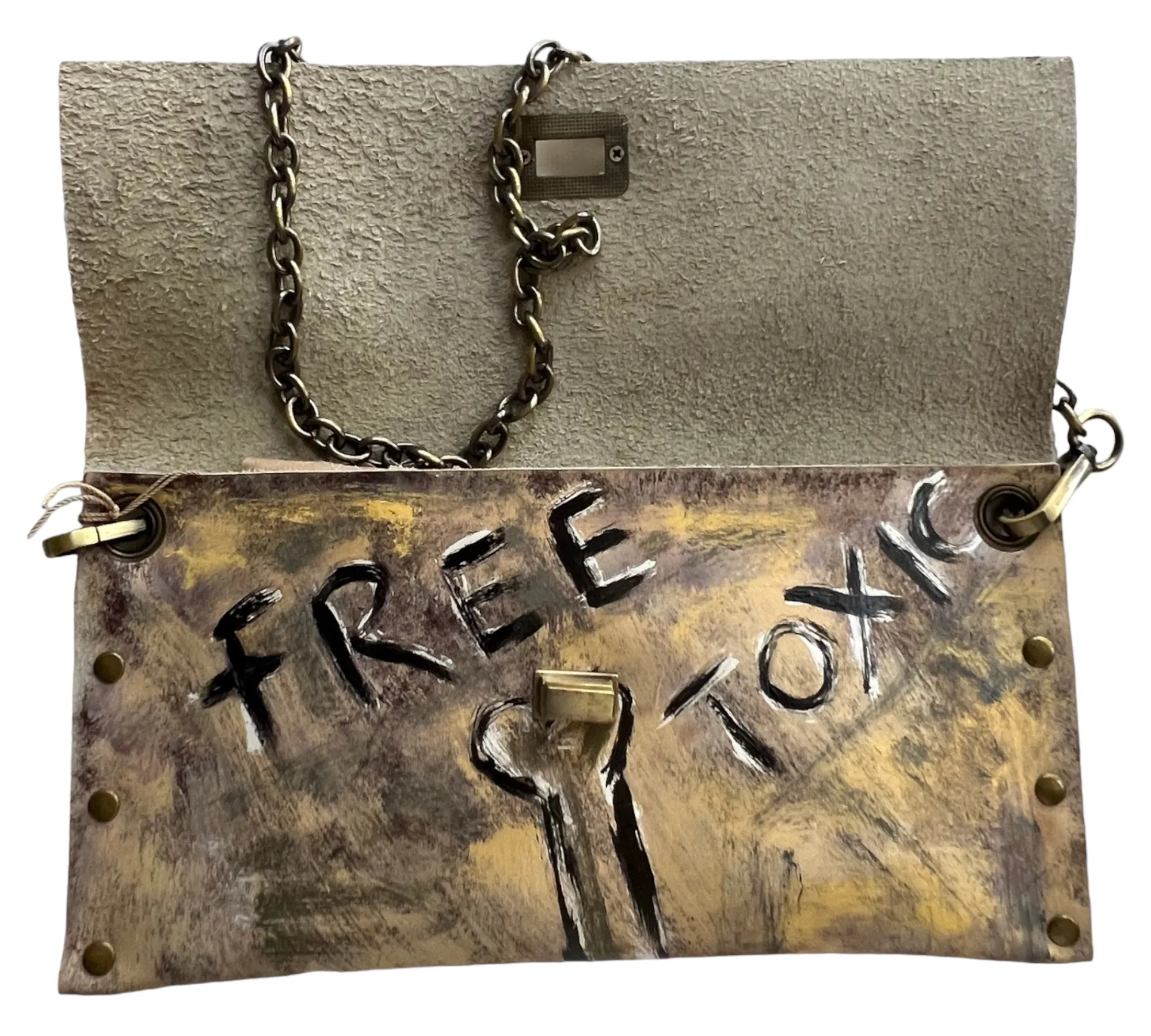 Free Toxic - Hand-Painted Leather Shoulder Bag