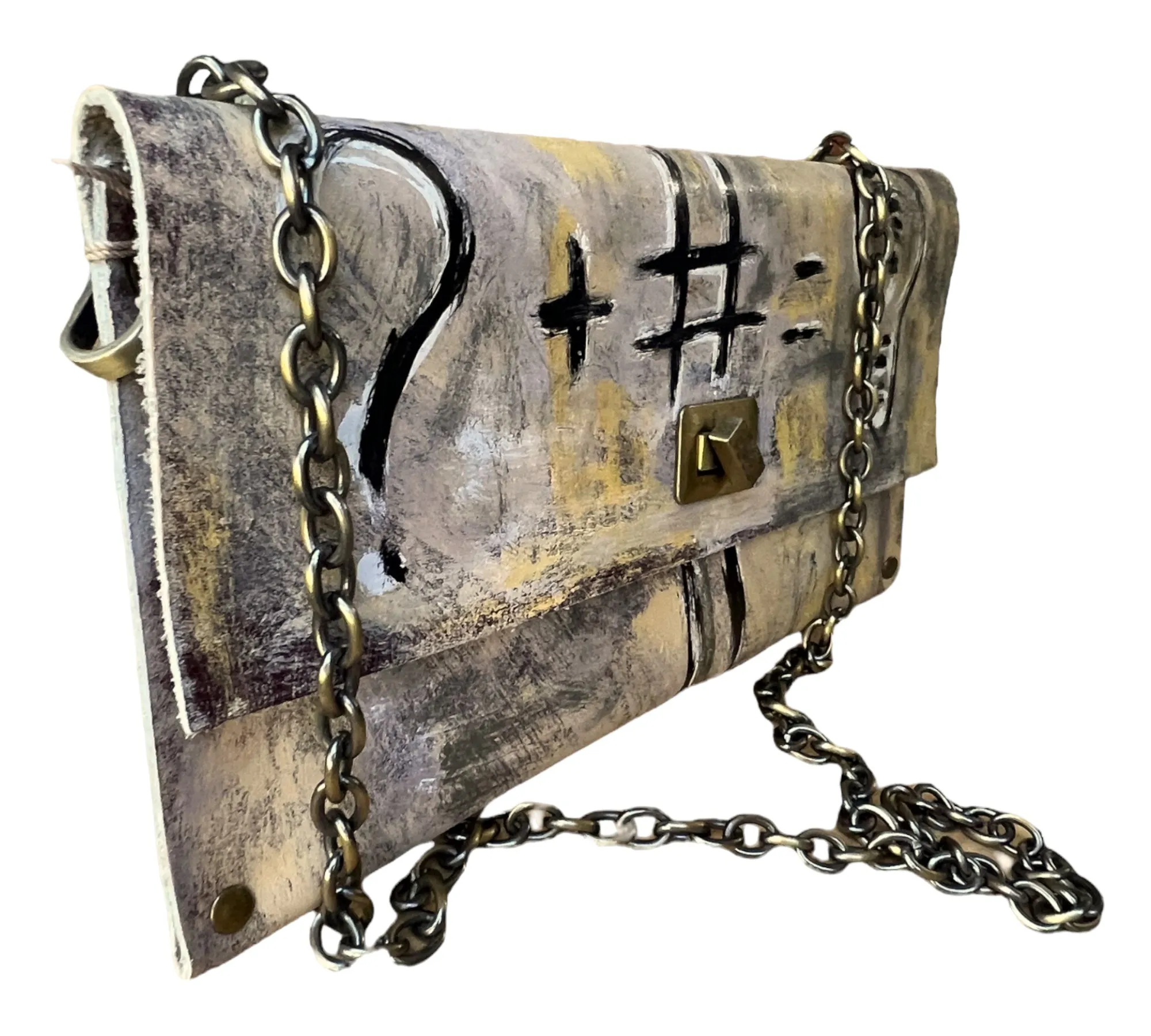 Free Toxic - Hand-Painted Leather Shoulder Bag