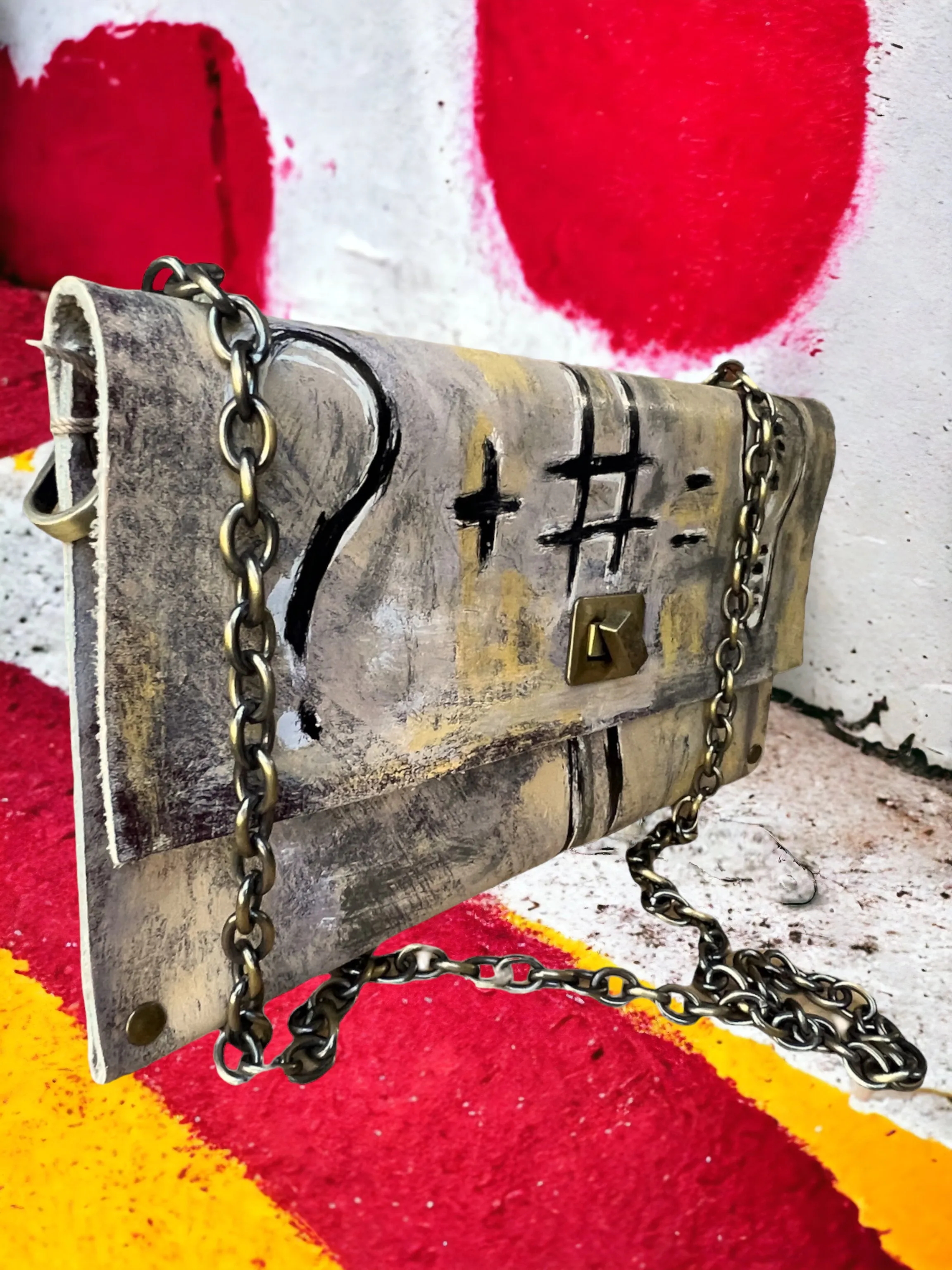 Free Toxic - Hand-Painted Leather Shoulder Bag