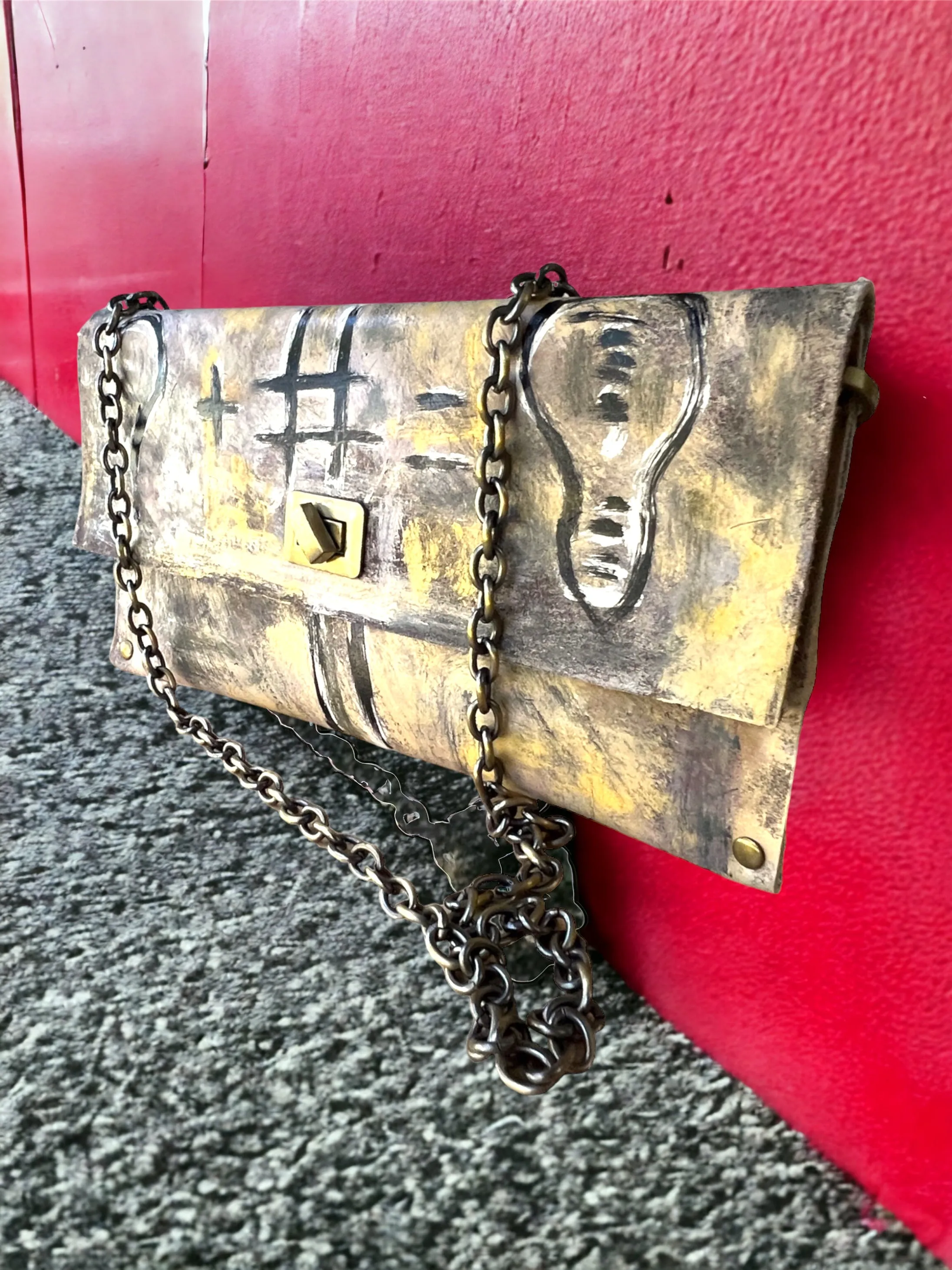 Free Toxic - Hand-Painted Leather Shoulder Bag