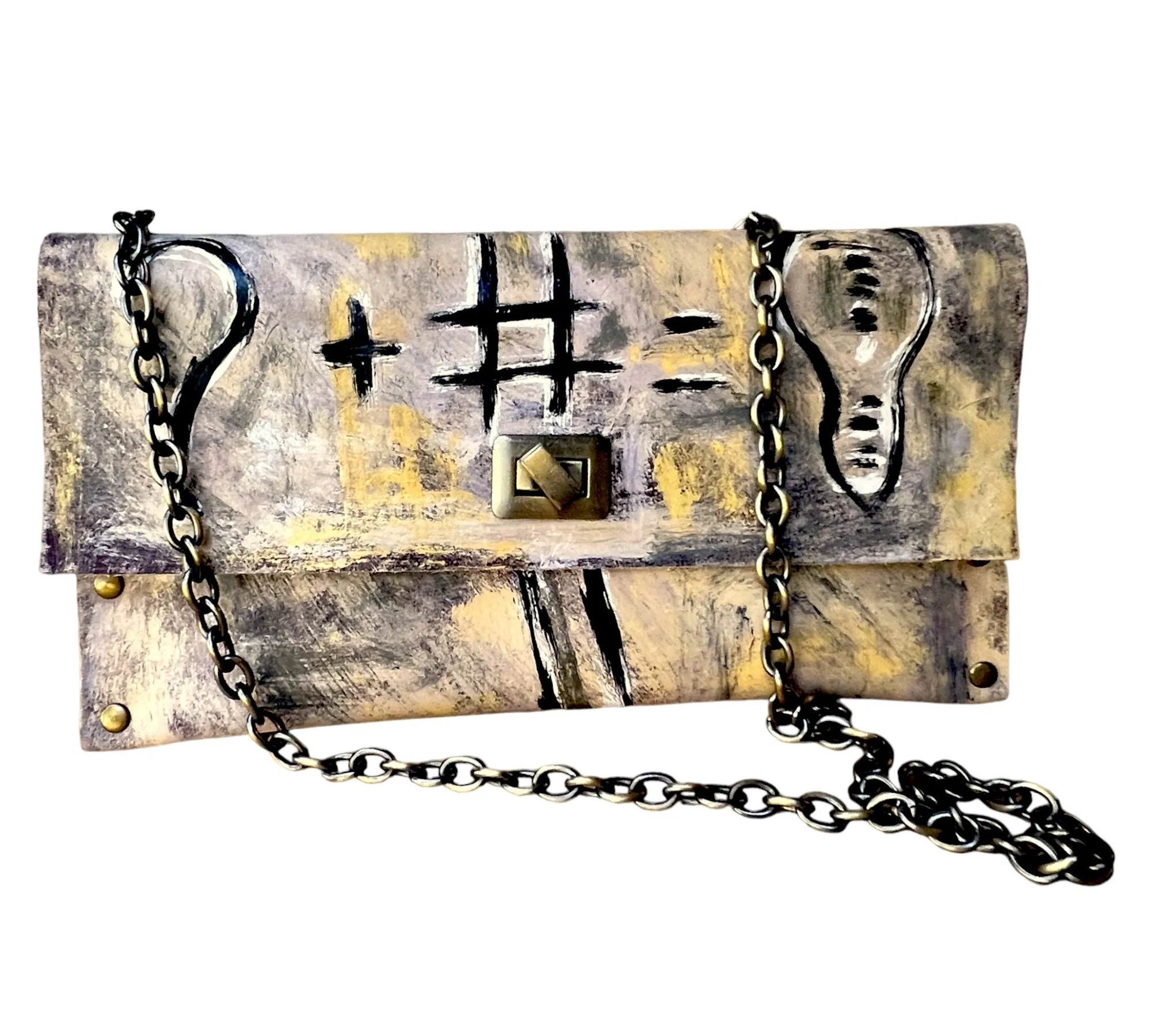 Free Toxic - Hand-Painted Leather Shoulder Bag