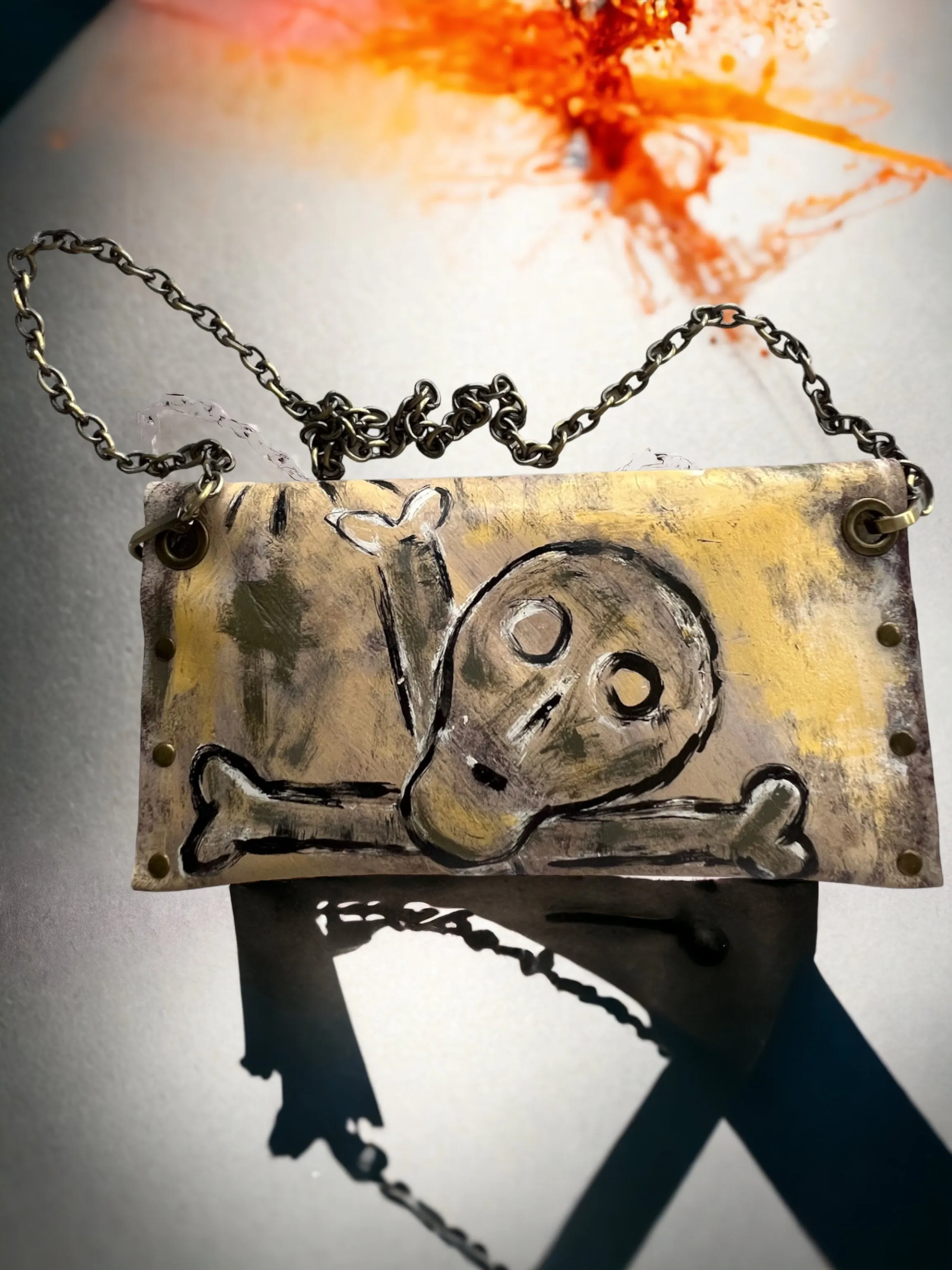 Free Toxic - Hand-Painted Leather Shoulder Bag