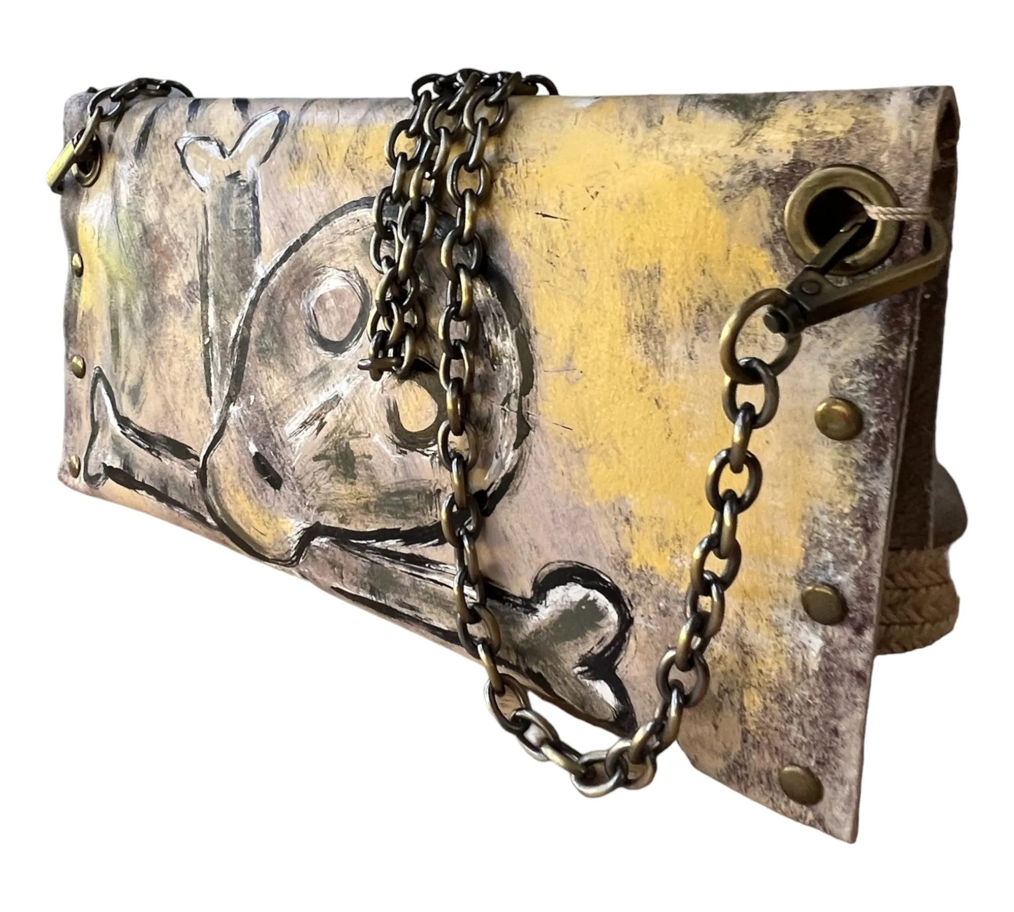 Free Toxic - Hand-Painted Leather Shoulder Bag