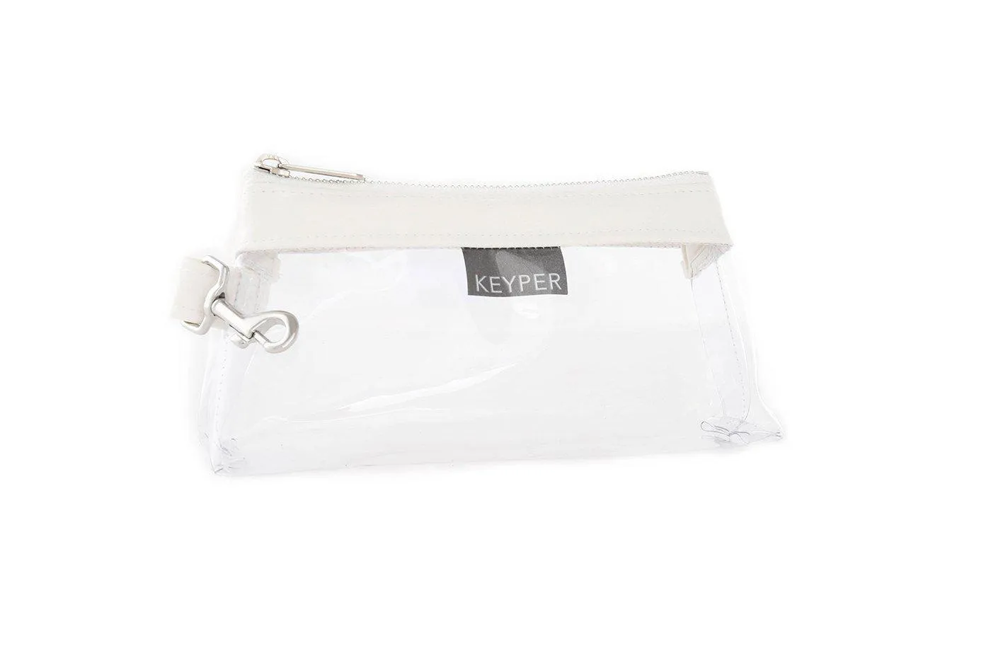 Frost White CLEAR Bag  - Vegan Leather Trim