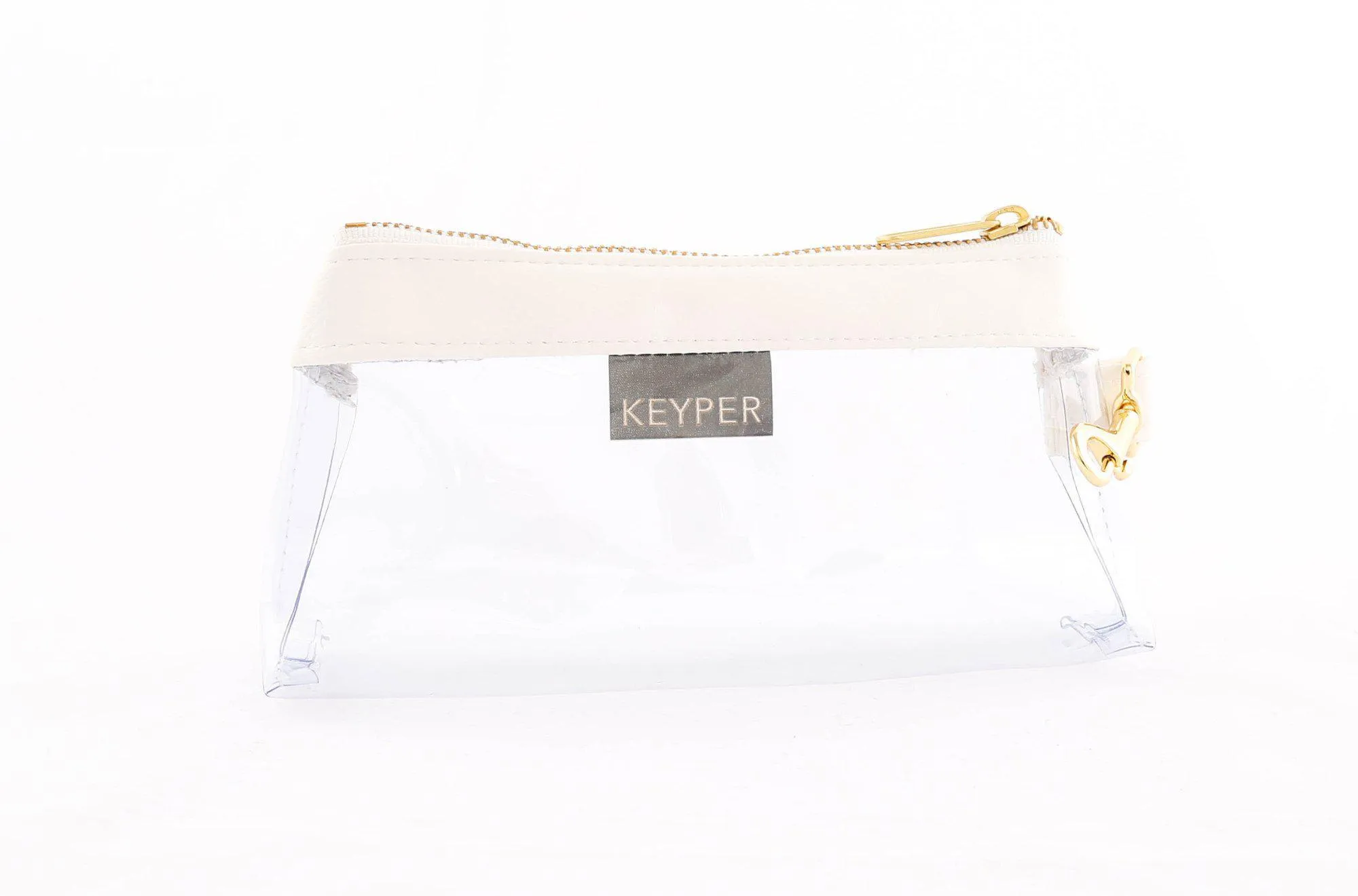 Frost White CLEAR Bag  - Vegan Leather Trim