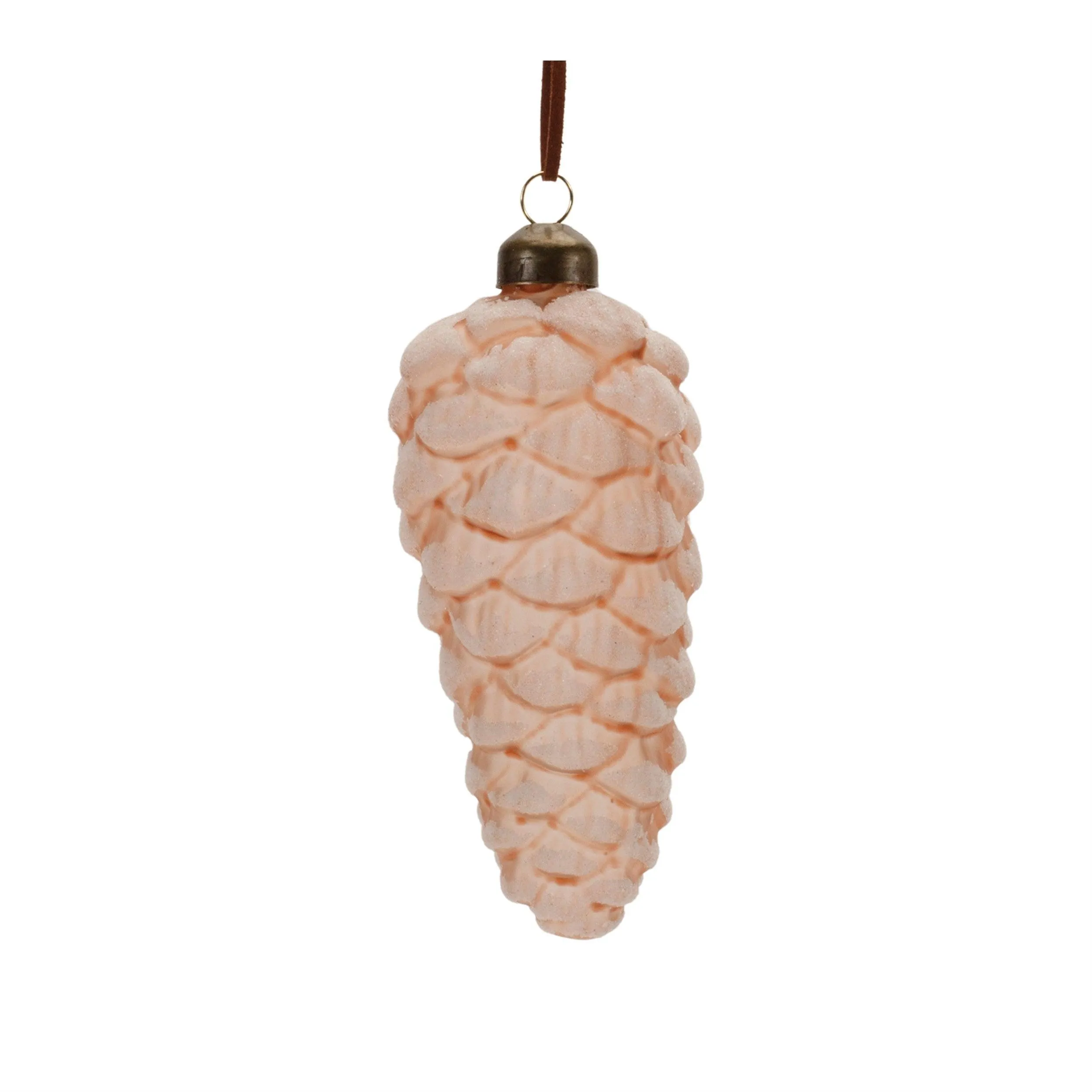 Frosted Glass Pinecone Drop Ornament (Set of 6)