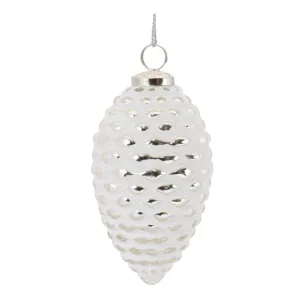 Frosted Glass Pinecone Ornament (Set of 4)