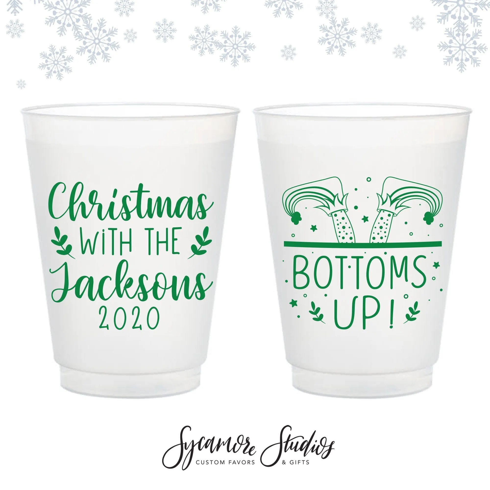 Frosted Unbreakable Plastic Cup #20 - 12oz or 16oz - Bottoms Up
