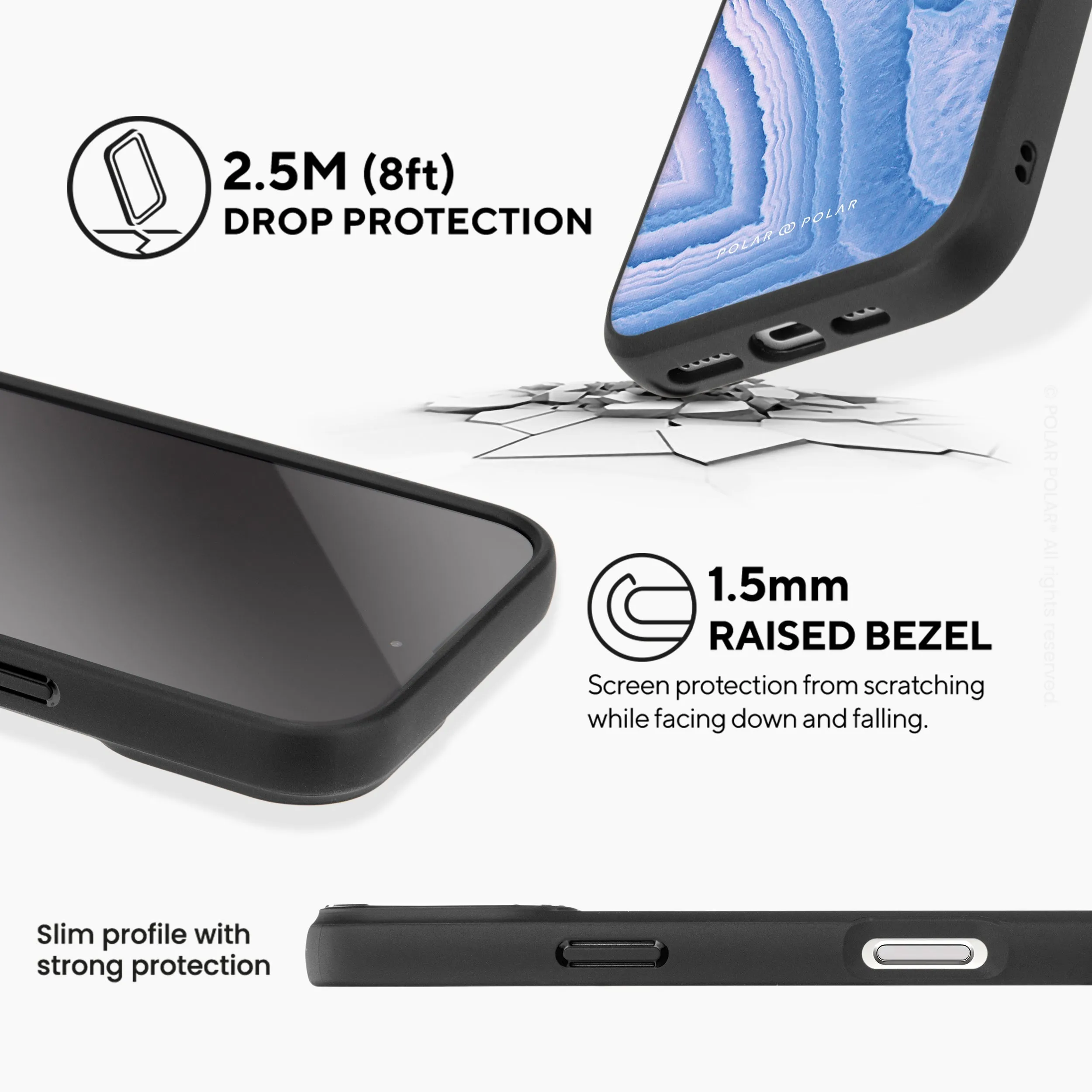 Frozen River - iPhone 16 Pro Max Frosted Black Bumper MagSafe Case