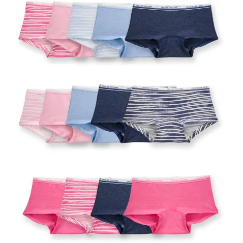 Fruit of the Loom Girls' Cotton Boyshort Underwear 14 pk
