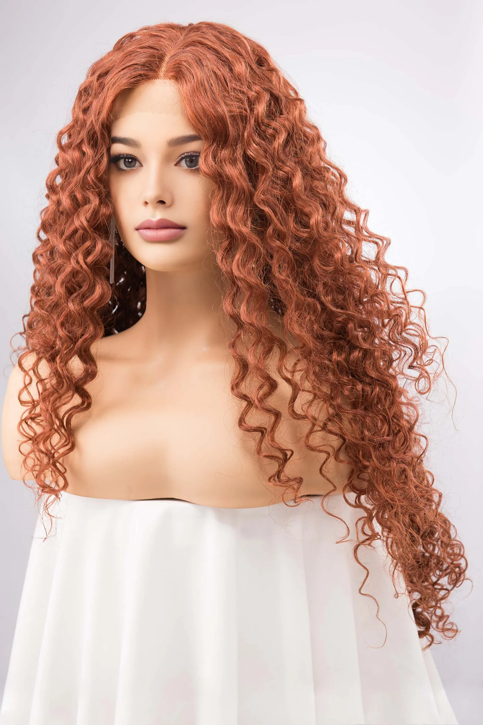 Ginger Curly Lace Front Synthetic Wig Autumn