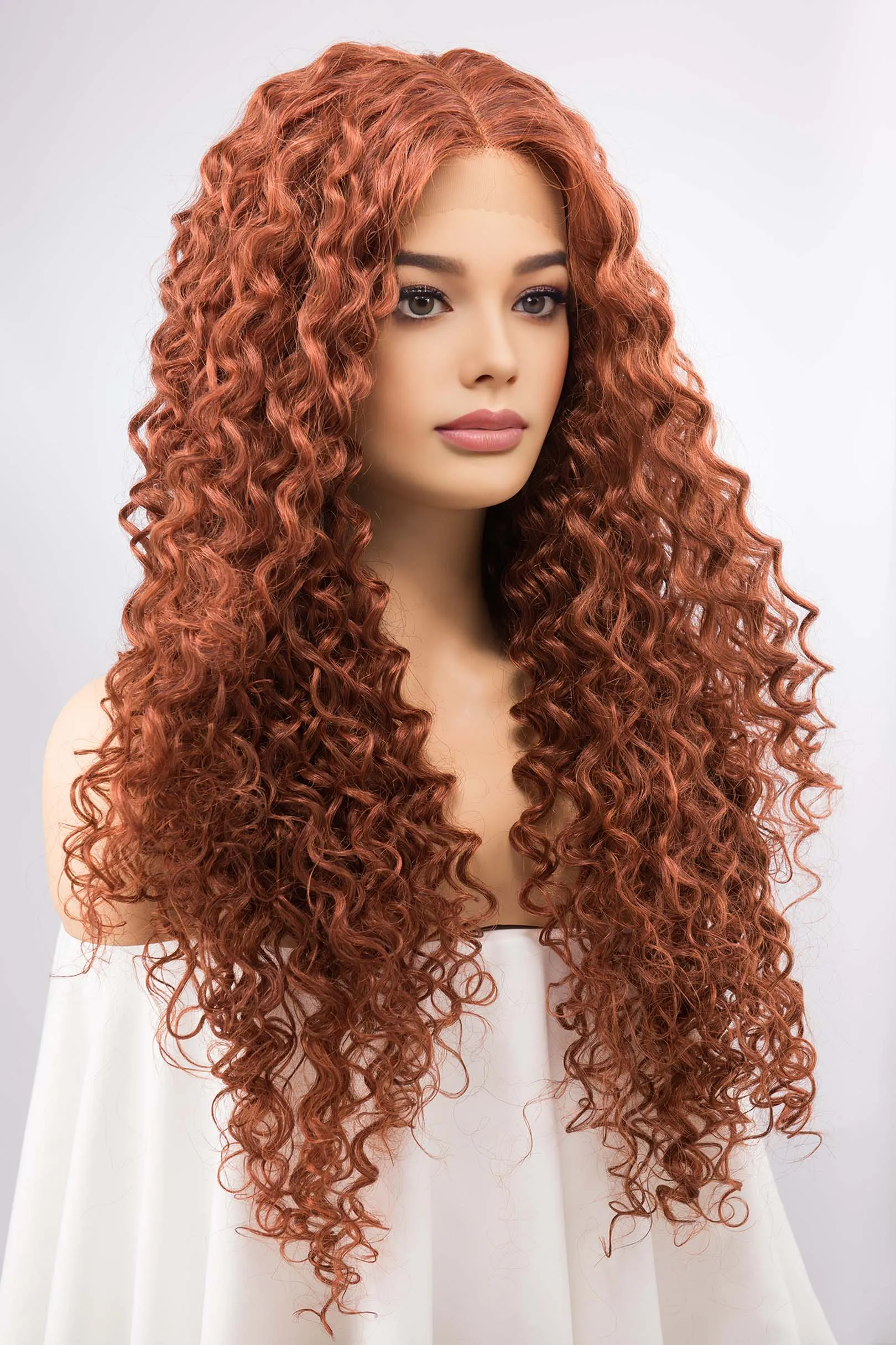 Ginger Curly Lace Front Synthetic Wig Autumn
